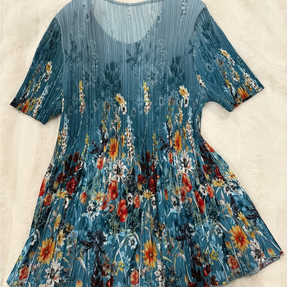 Floral stretchy Blue Women's Top